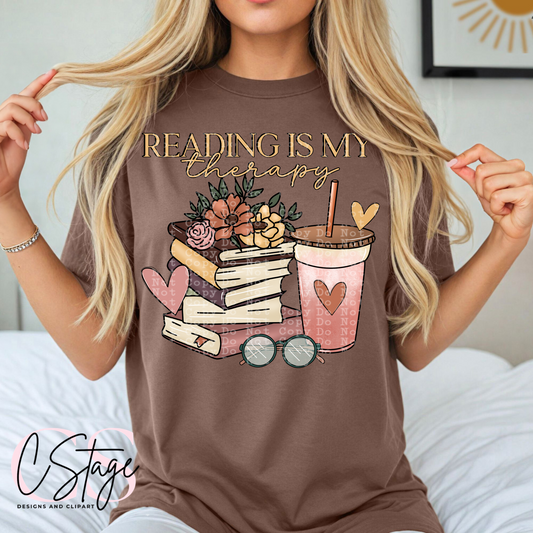 Reading is my therapy digital image png