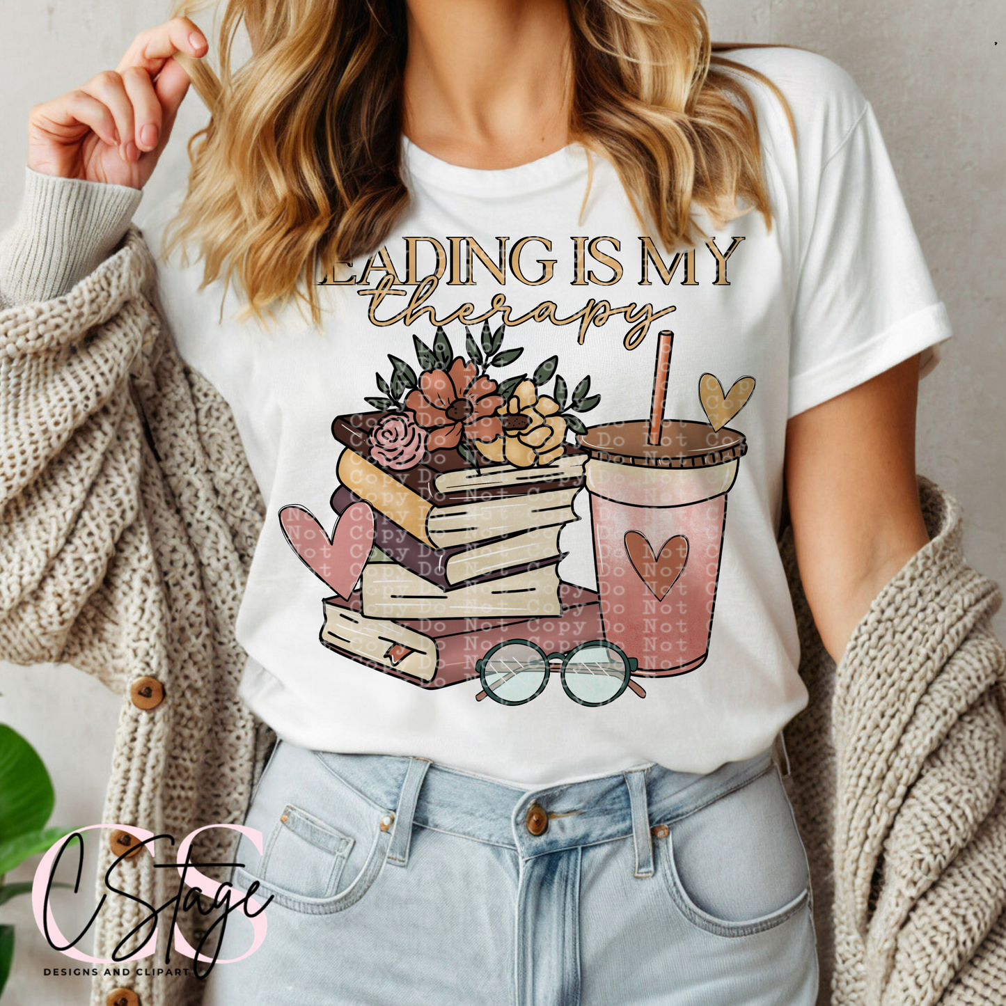 Reading is my therapy digital image png