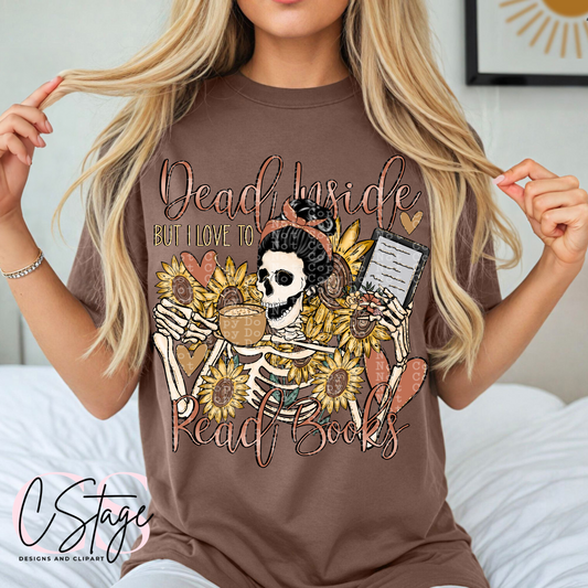 Dead but I love reading books digital image png