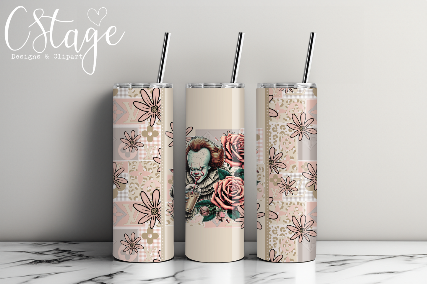 Clown Tumbler Digital Image PNG