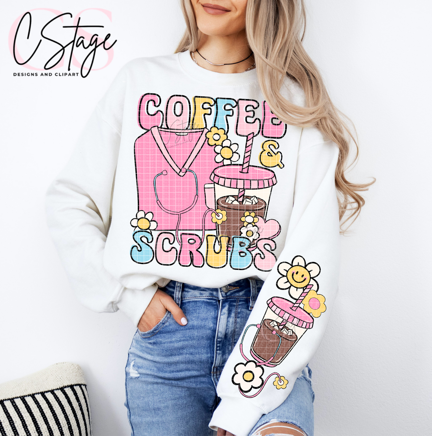 Coffee & Scrubs Digital Image PNG