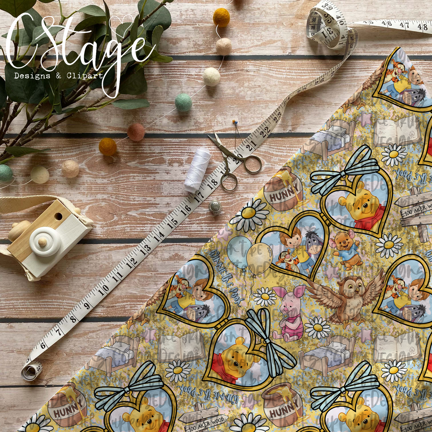 Pooh Seamless Digital Image PNG