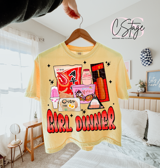 Girl Dinner Digital Image PNG