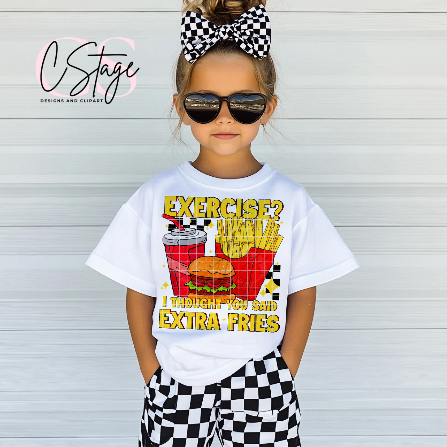 Extra Fries (Distressed) Digital Image PNG