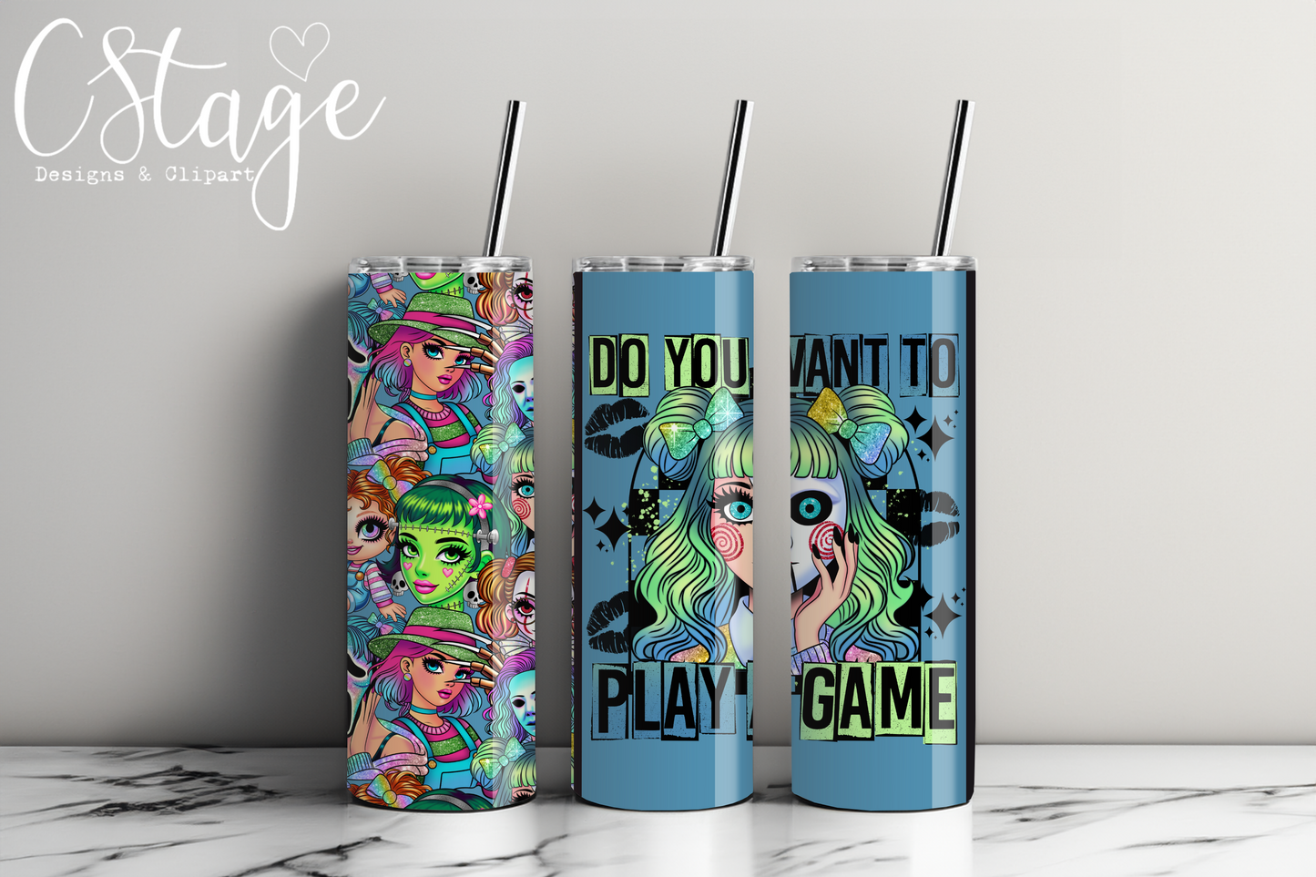Play A Game 20oz Tumbler Digital Image PNG