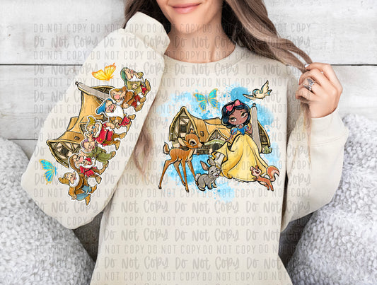 girl with dwarfs ornaments png