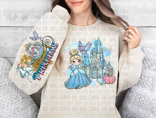 girl with pumpkin carriage with sleeve png