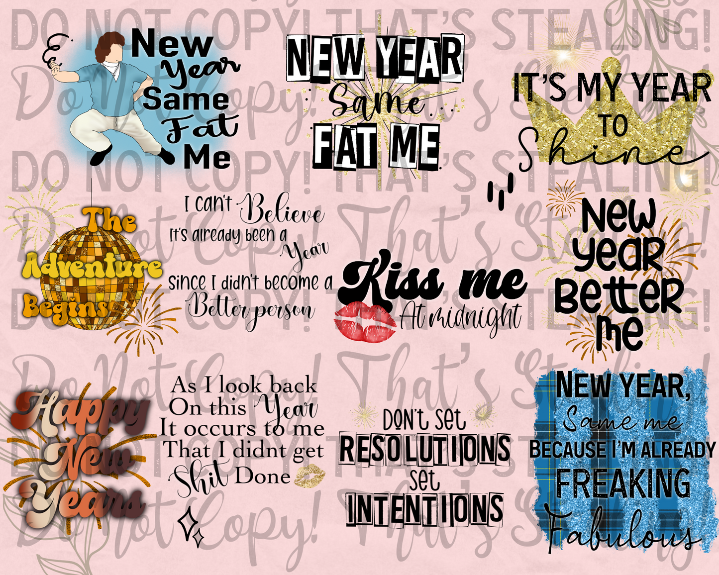 New Years Bundle Digital Images PNG