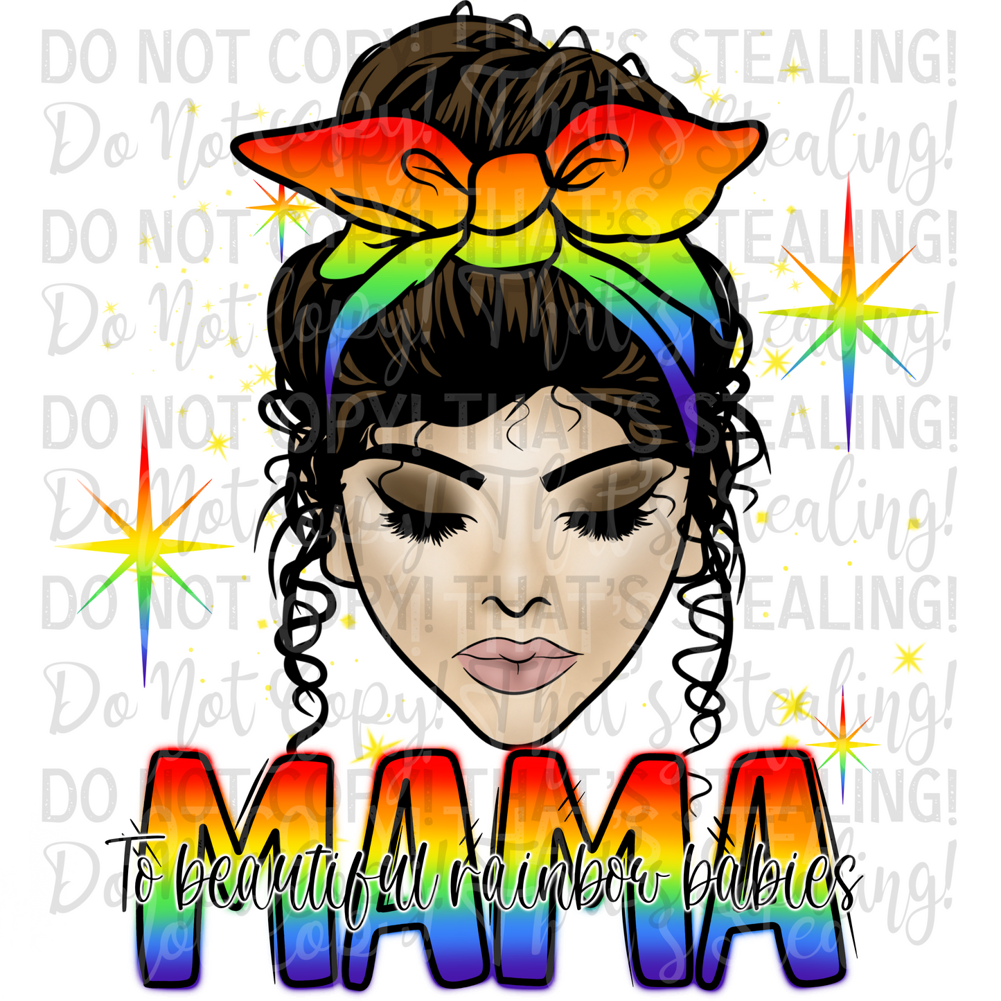 Mama to beautiful rainbow babies Digitial Image PNG