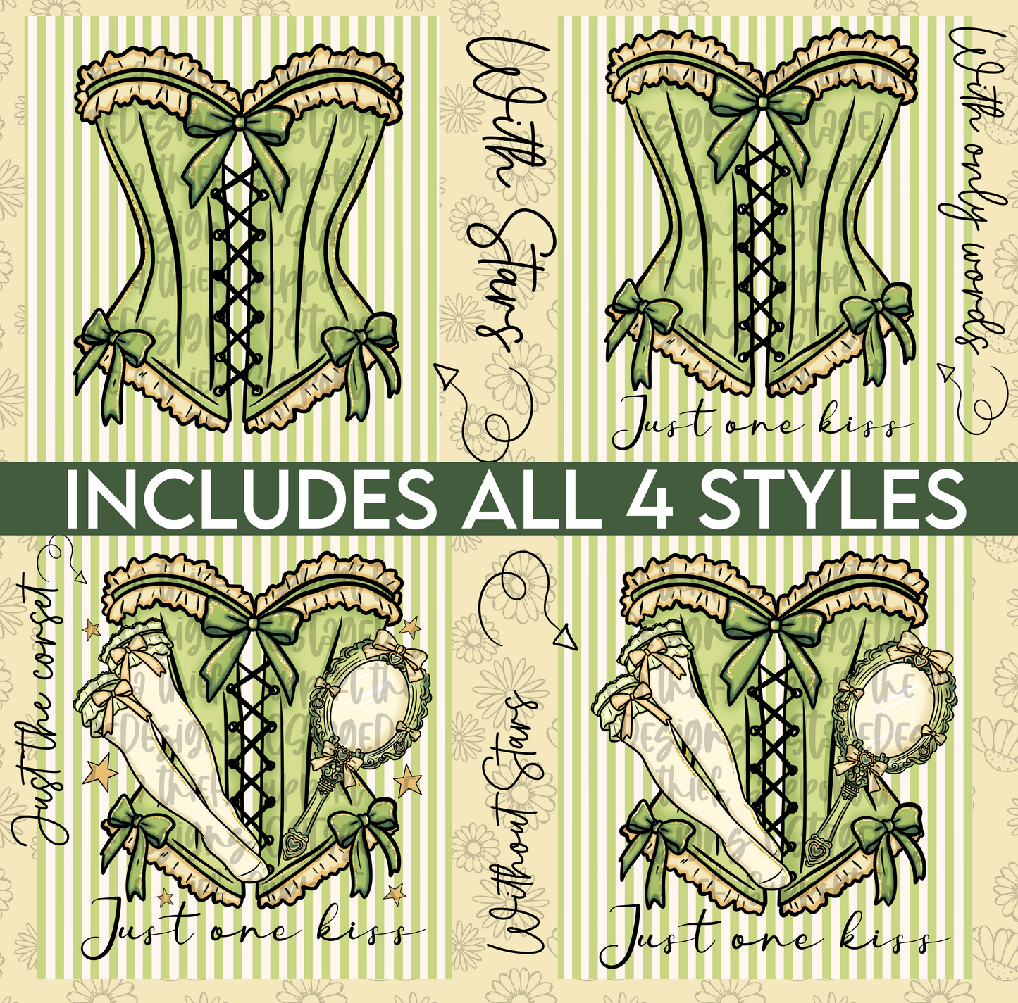 Ti-ana corset Digital Image PNG (INCLUDES 4 DIFFERENT STYLES! YOU CAN TAKE OFF THE WORDS IF NEEDED!)