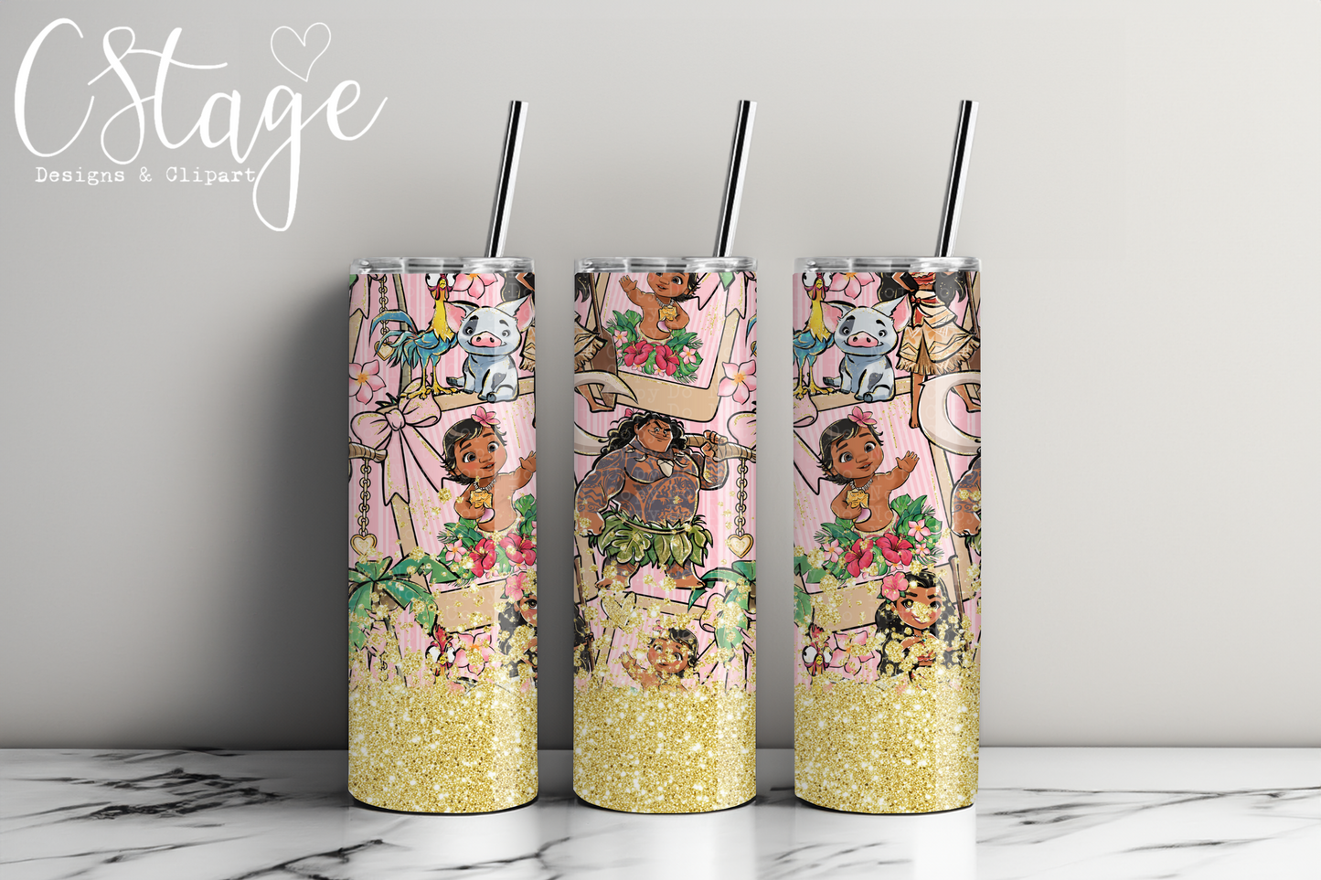 Moa Tumbler Wrap Digital Image PNG
