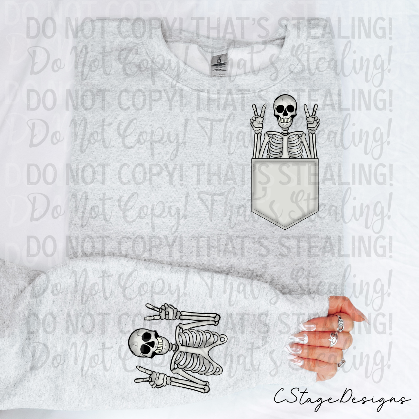 skull pocket and sleeve digital png