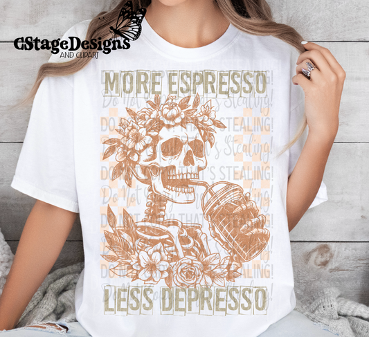 More Espresso Less Depresso Digital Image PNG