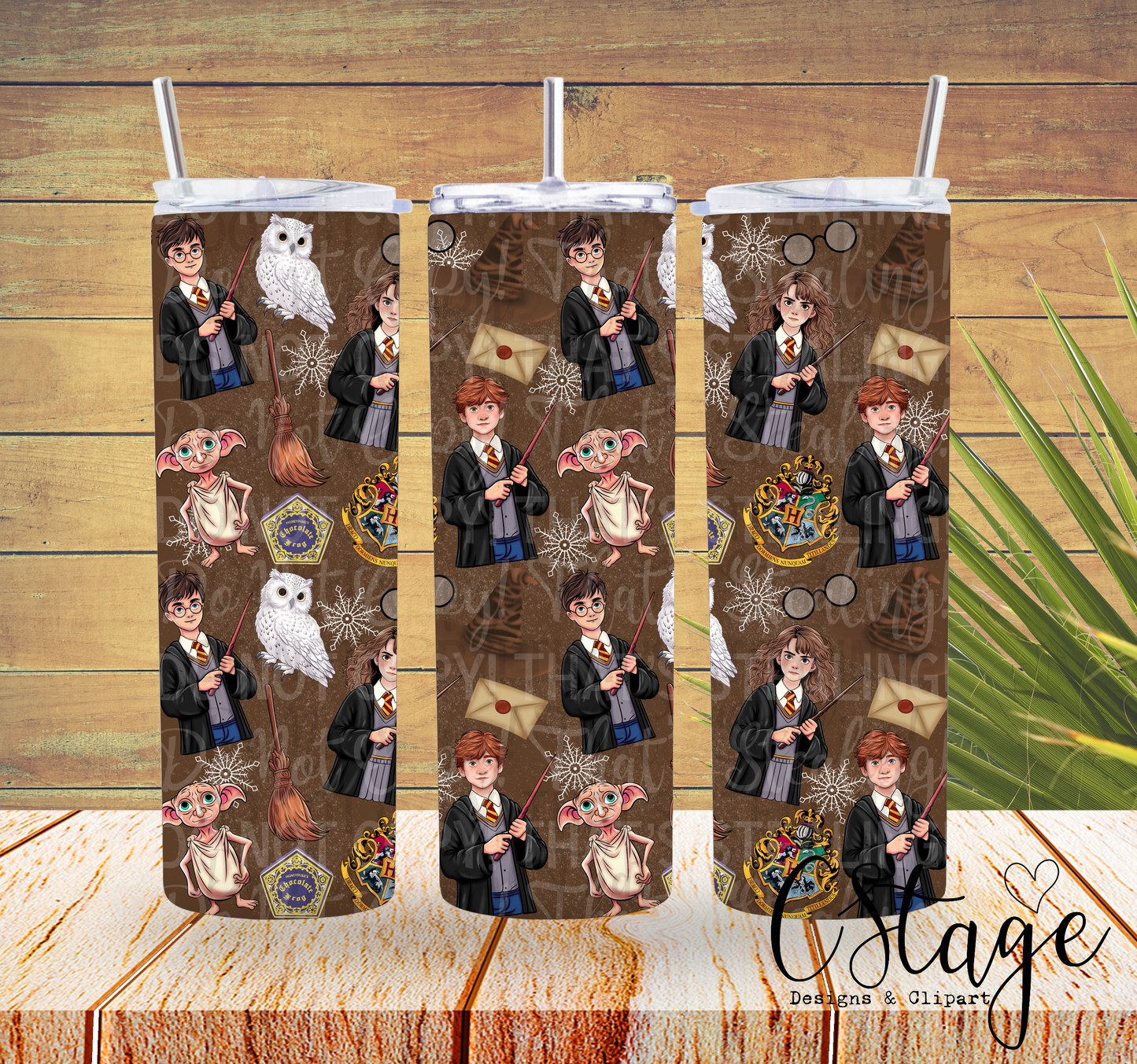 Brown Digital PNG Tumbler Wrap