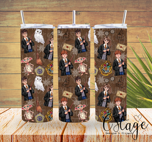 Brown Digital PNG Tumbler Wrap