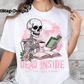 Dead inside but I love coffee and books digital image png