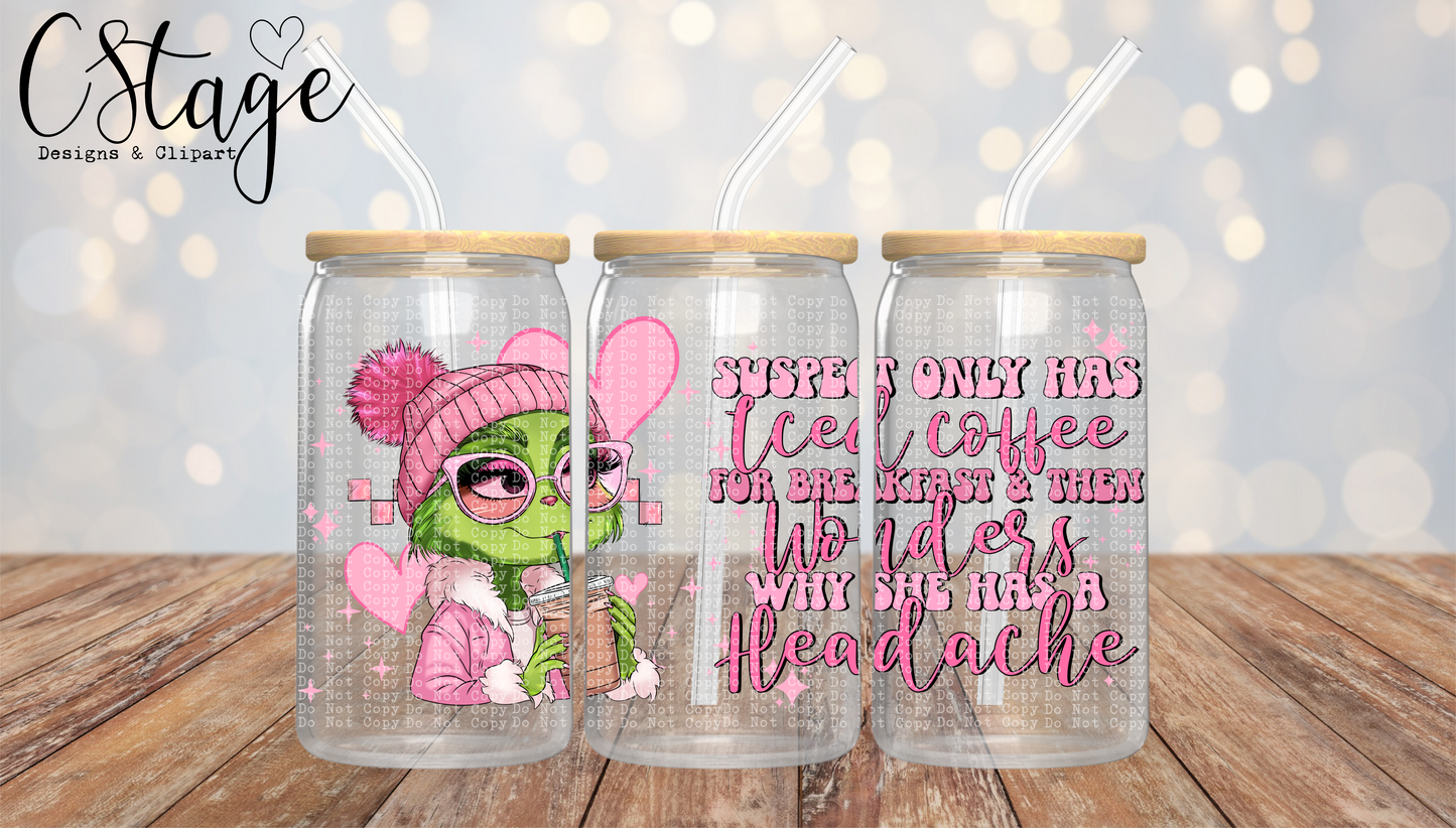 Iced coffee green girl libby digital image png