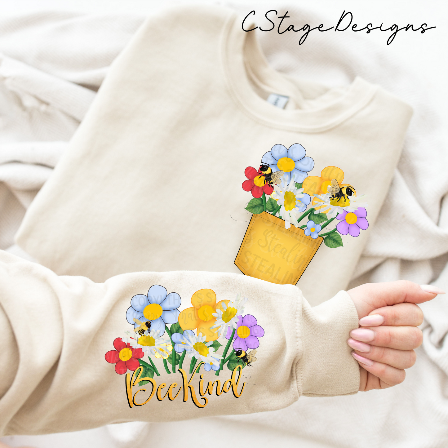 Bee Kind Sleeve and Pocket Digital Design