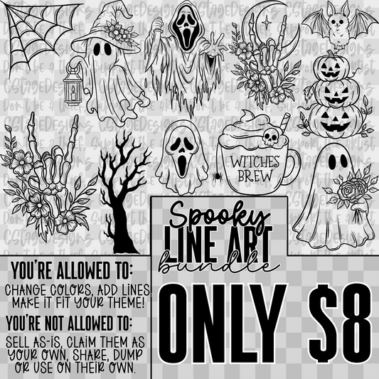 Spooky Line Art Bundle