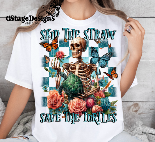 Skip the straw, save the turtles digital image png