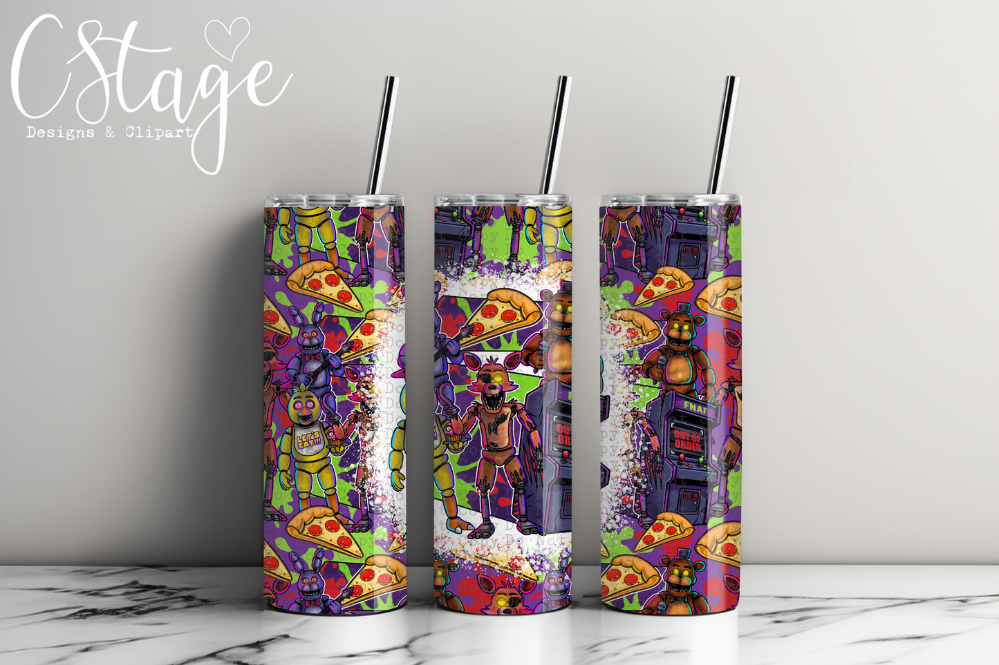 FNAF Tumbler Wrap Digital Image PNG