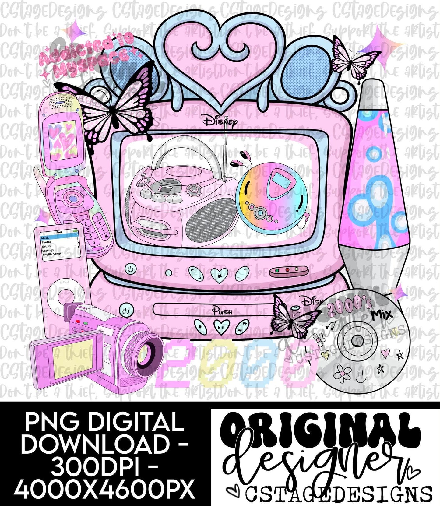 Y2K Digital Image PNG