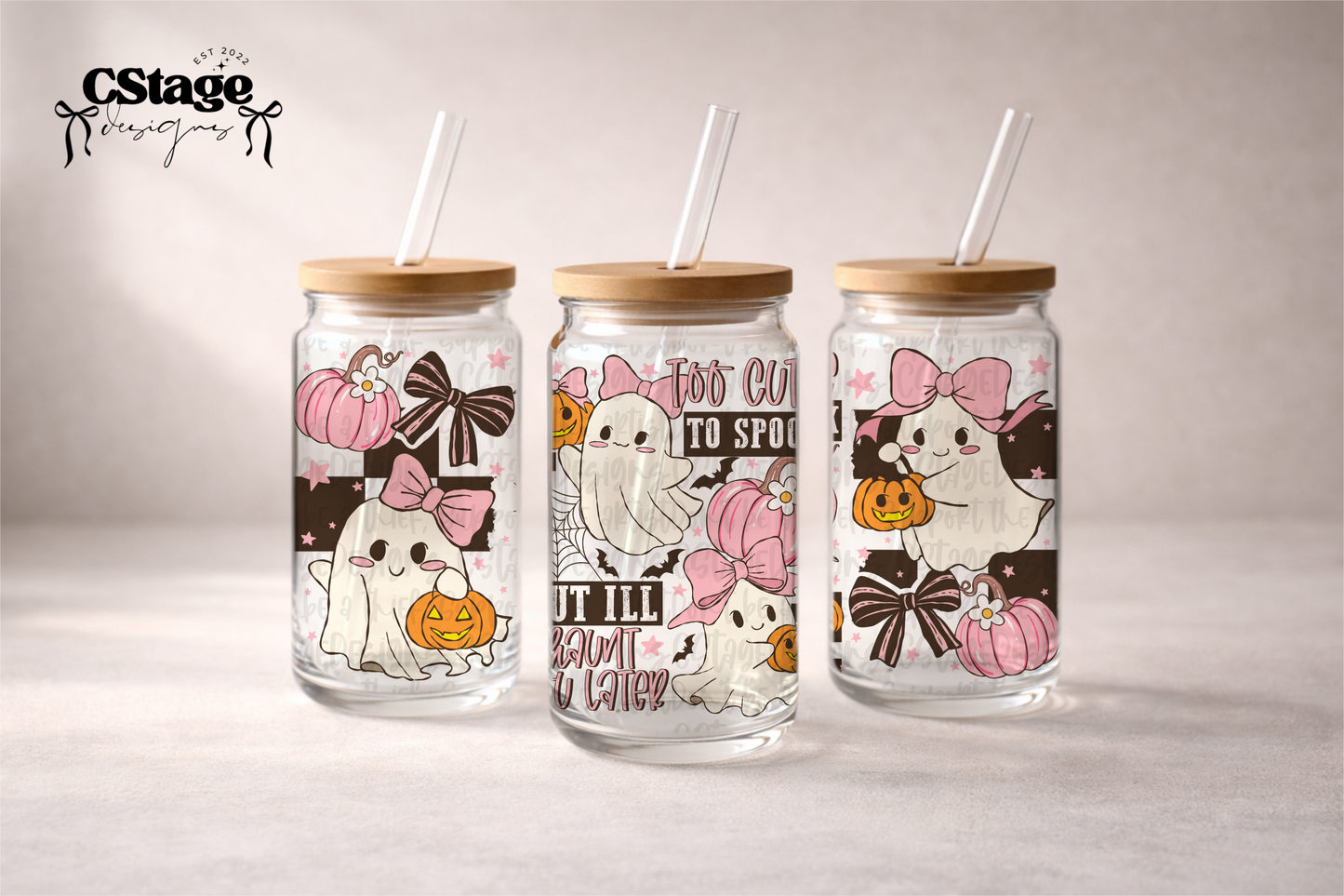 Too Cute Ghost Libby Wrap Digital Image PNG