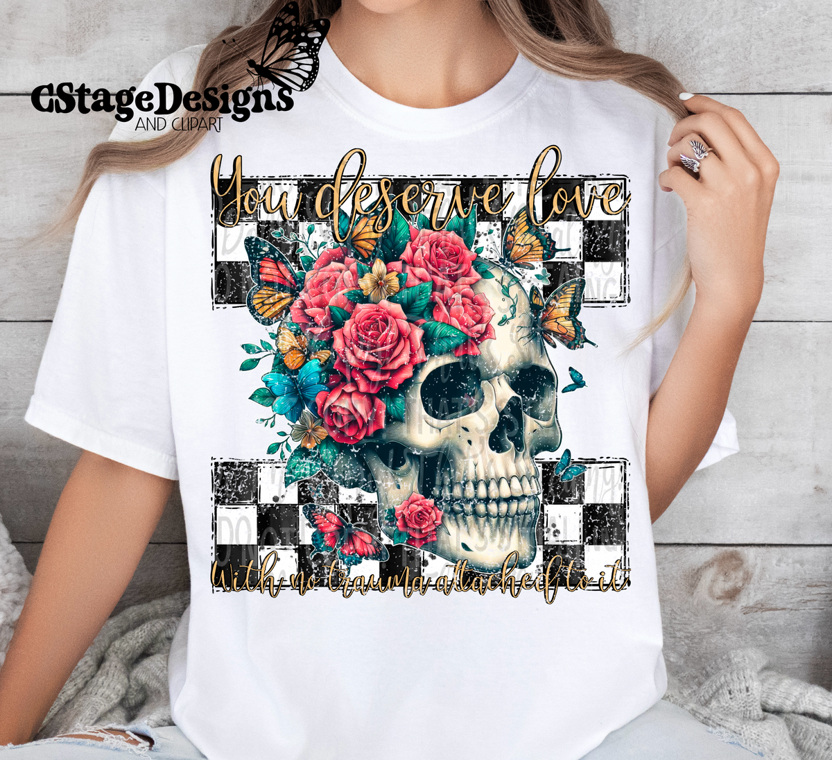 You deserve love with no trauma attached to it, grunge and regular digital image png