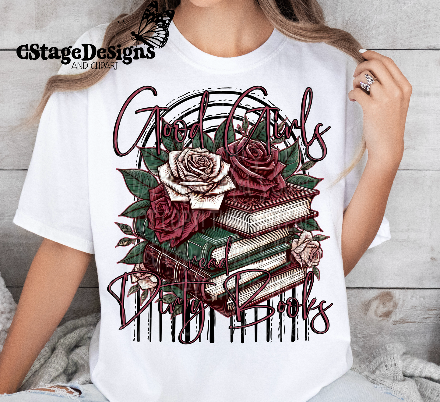 Good Girls Read Dirty Books Digital Image PNG