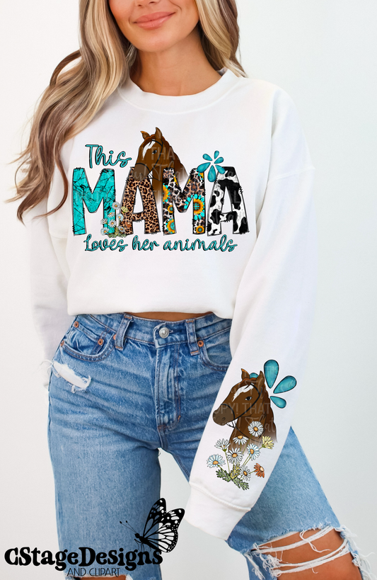 This mama loves her animals digital image png