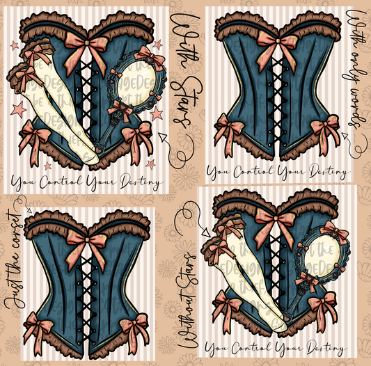 Mer-ida Corset Digital Image PNG (INCLUDES 4 DIFFERENT STYLES! YOU CAN TAKE OFF THE WORDS IF NEEDED!)