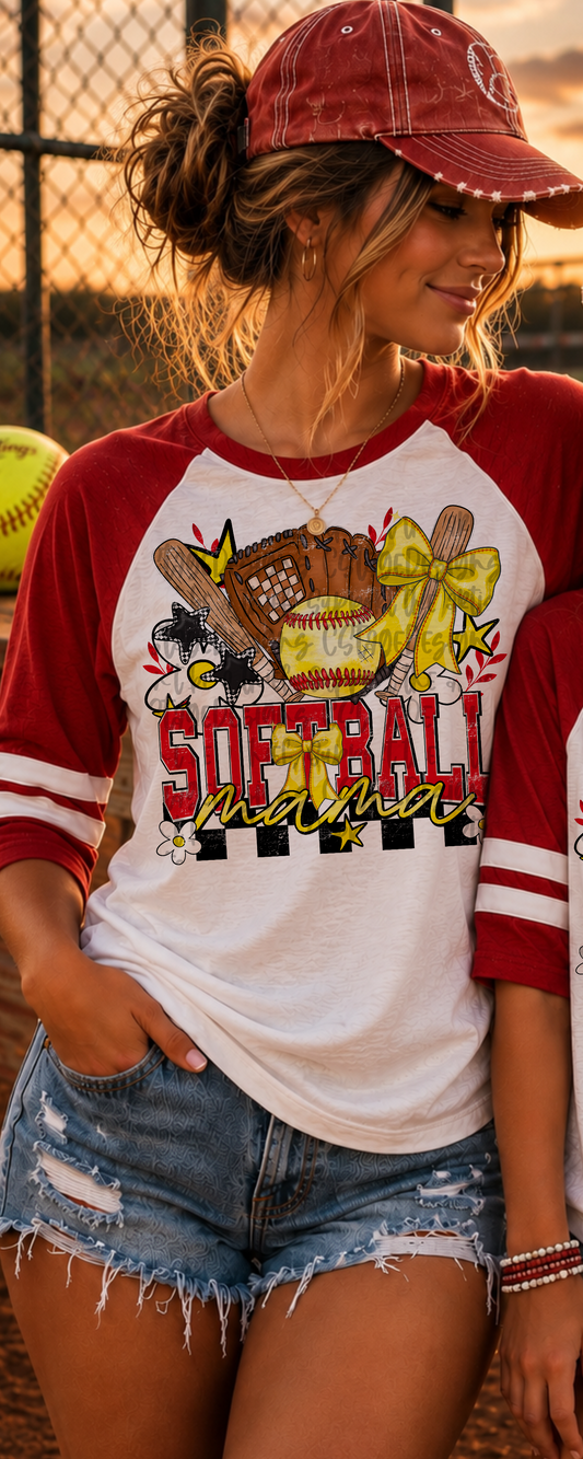 Softball Mama Design Digtial Images PNG