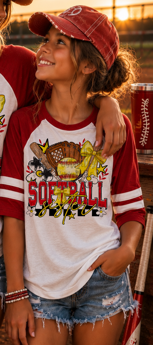 Softball Sister Design Digtial Images PNG