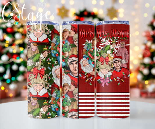 Christmas movie season tumbler wrap digital image png