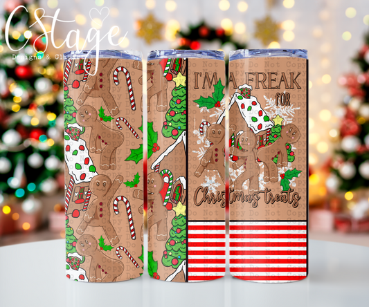 Gingerbread tumbler wrap digital image PNG