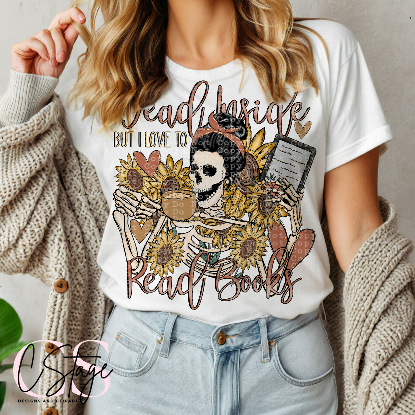 Dead but I love reading books digital image png