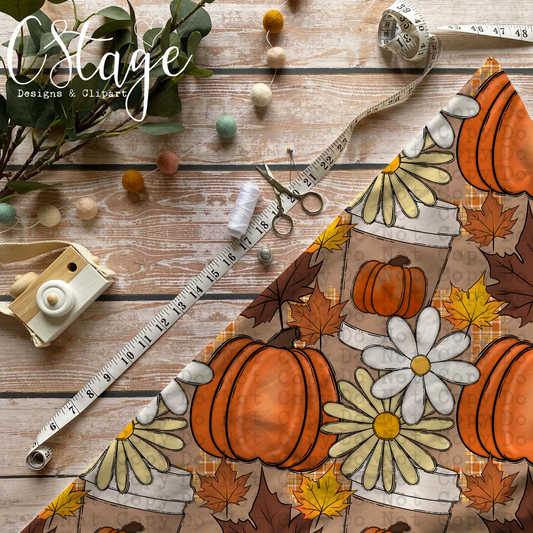 Pumpkin Spice Seamless Digital Image PNG