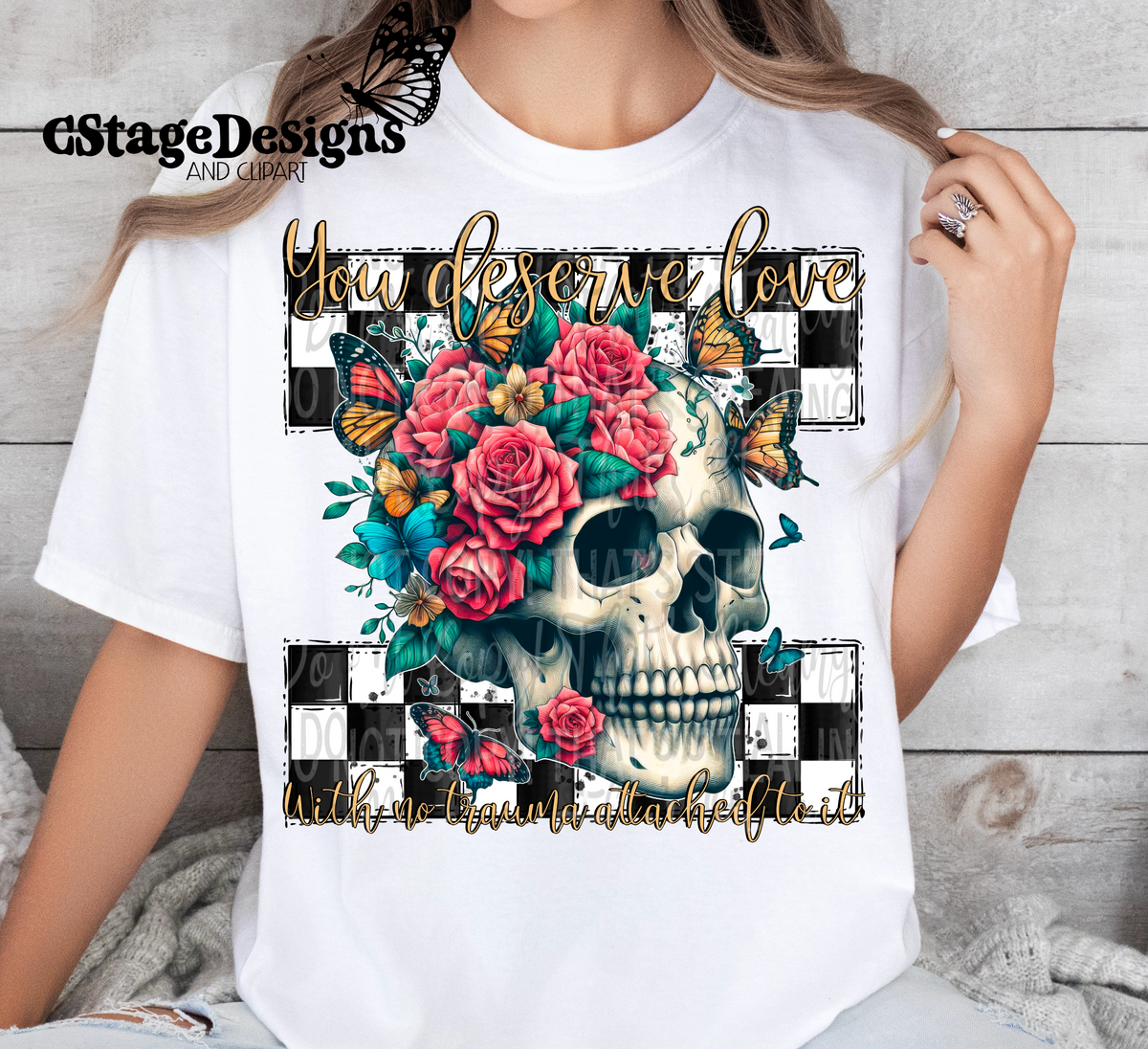 You deserve love with no trauma attached to it, grunge and regular digital image png