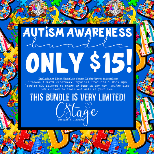 Autism Awareness Bundle Digital Images PNG