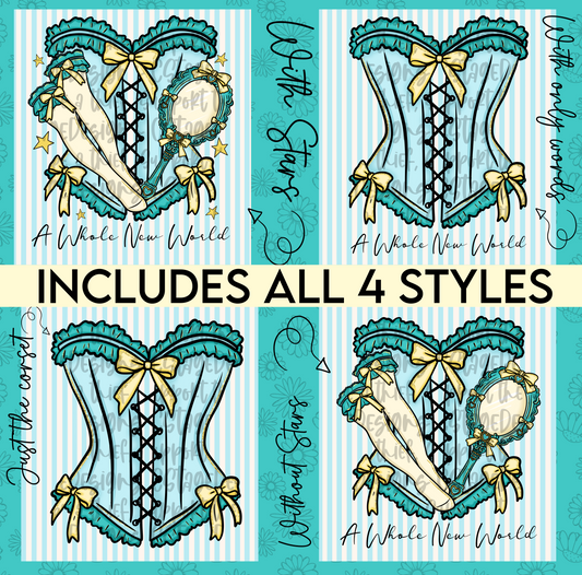 Jas-min Corset Digital Image PNG (INCLUDES 4 DIFFERENT STYLES! YOU CAN TAKE OFF THE WORDS IF NEEDED!)