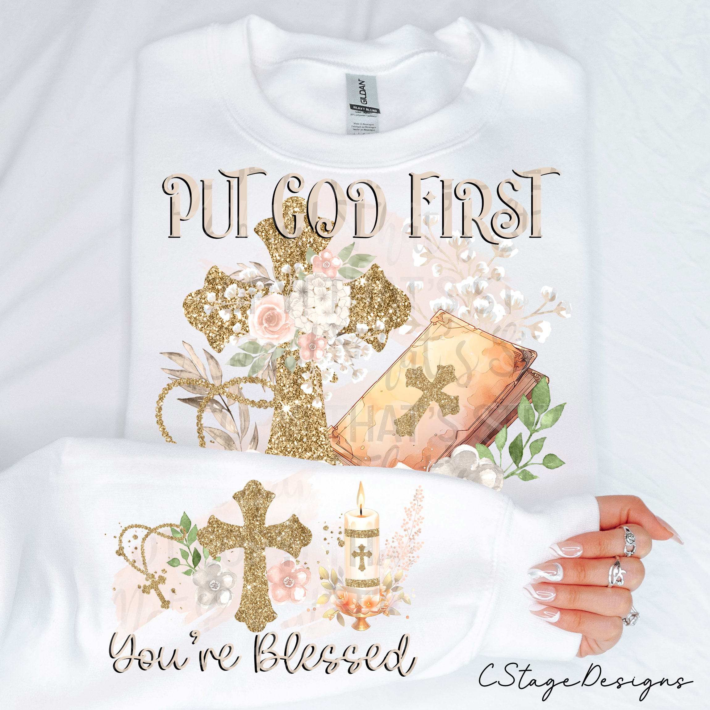 Put God First Ribbon Put God First w/Sleeve 8 Digital Designs PNG – CStageDesigns