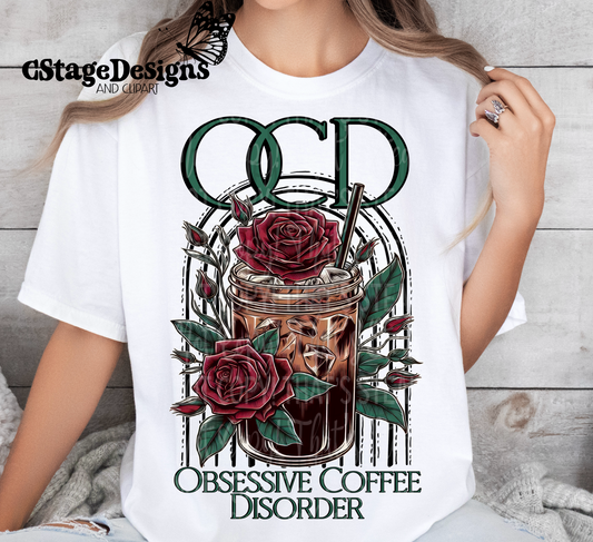 OCD OBSESSIVE COFFEE DISORDER DIGITAL IMAGE