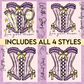 Ra-pun-zel corset Digital Image PNG (INCLUDES 4 DIFFERENT STYLES! YOU CAN TAKE OFF THE WORDS IF NEEDED!)