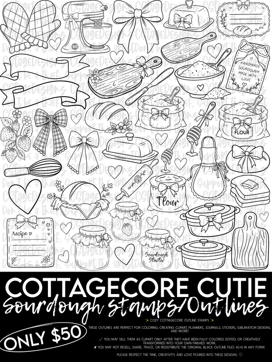 Cottagecore Cutie Sourdough/Baking Stamps/Outlines (LICENSE MUST BE FILLED OUT WITHIN 24 HOURS TO RECEIVE ACCESS!)