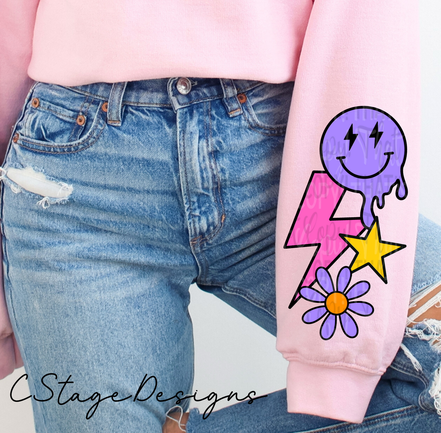 Smiley sleeve Digital design png