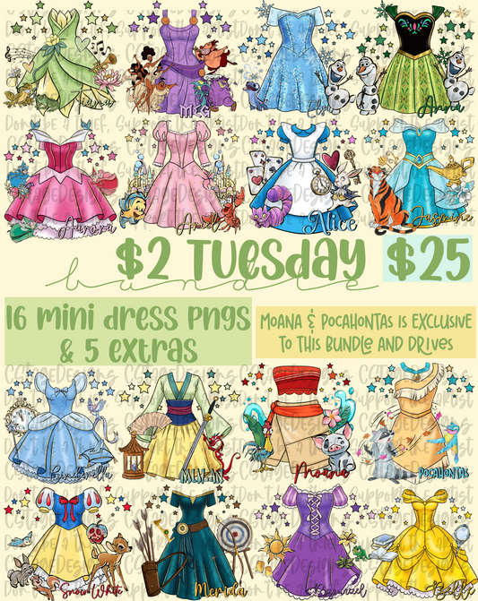 $2 Tuesday Bundle 1/6, EXCLUSIVE MOANA & POCAHONTAS! Digital Image PNG