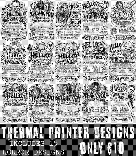 Horror Thermal Printer Label Designs For Small Businesses Digital Images PNG