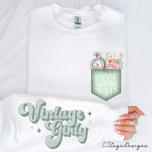 Vintage Girly Digital Image PNG