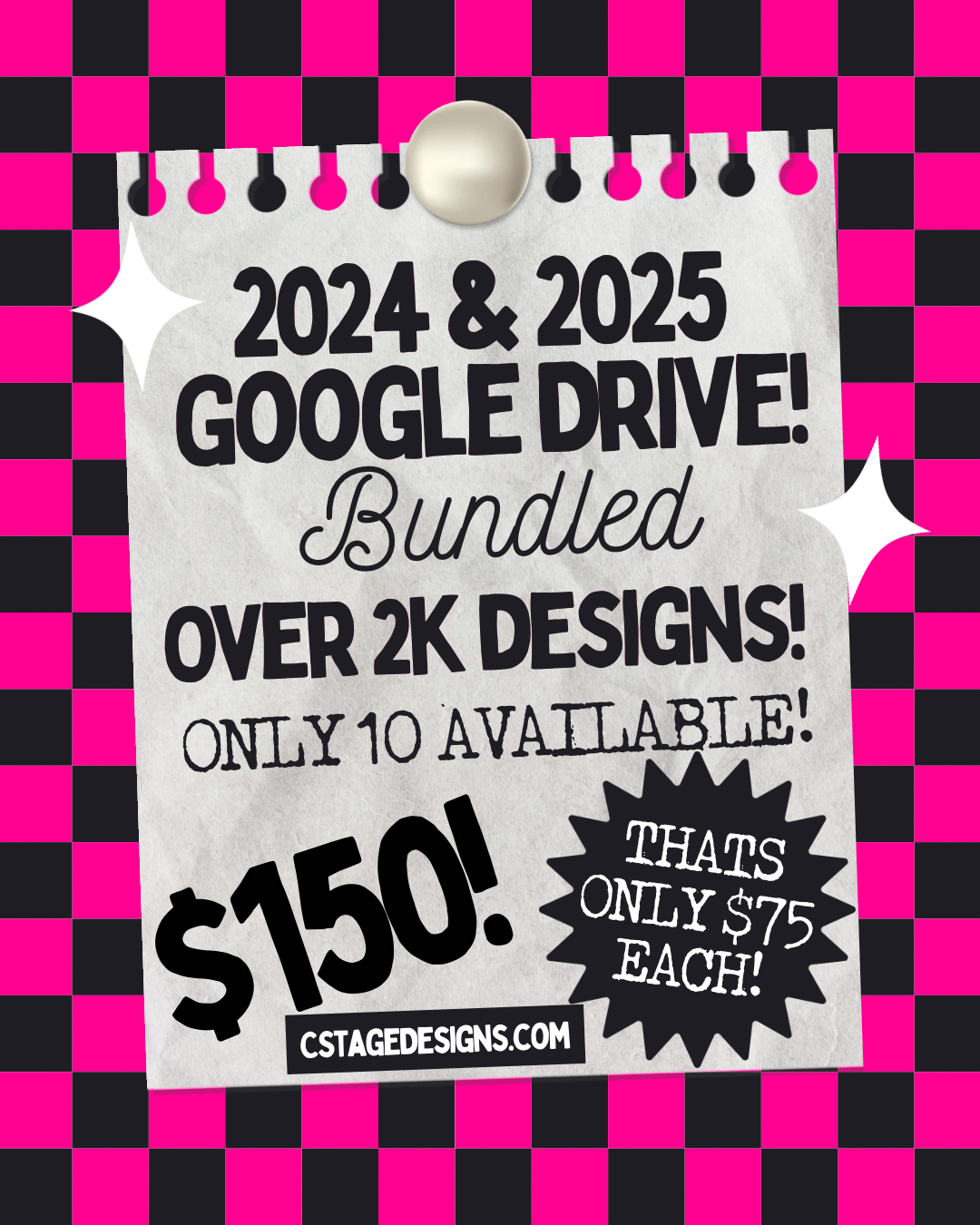 2024 & 2025 Google Drive Bundled! Over 2k Designs!