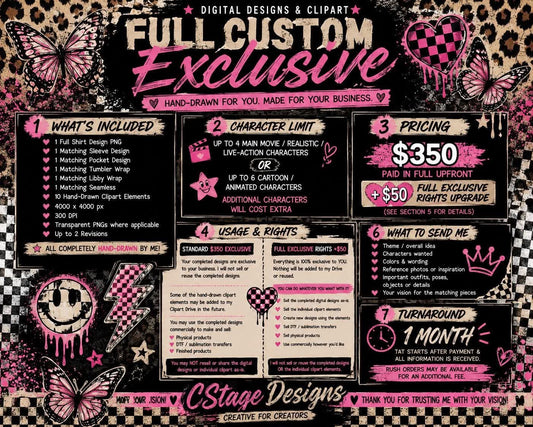 FULL EXCLUSIVE ADD ON! (ONLY IF YOU WANT FULL EXCLUSIVE RIGHTS TO YOUR CUSTOM)